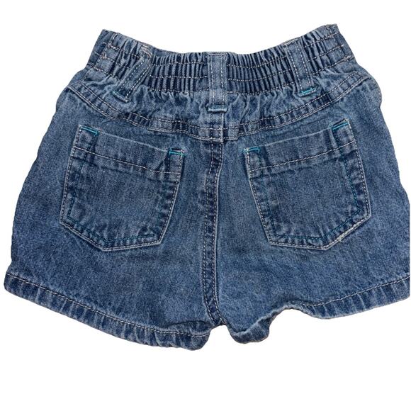 Vintage Baby Girl 18 Mon Faded Glory Butterfly Embroidered Jean Shorts W/Pockets - Picture 2 of 6